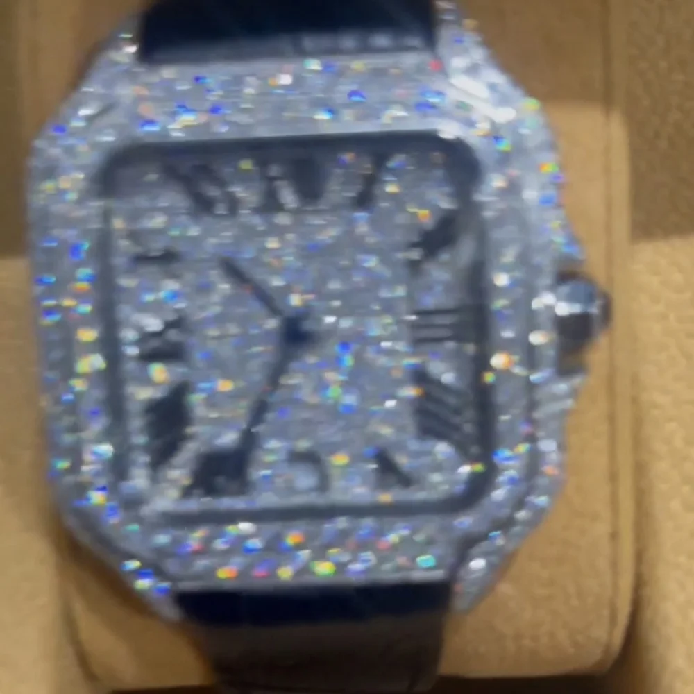 Iced Out Mossinite Automatic Square Luxury Mechanical Bust Down Watch - Picture 10 of 15